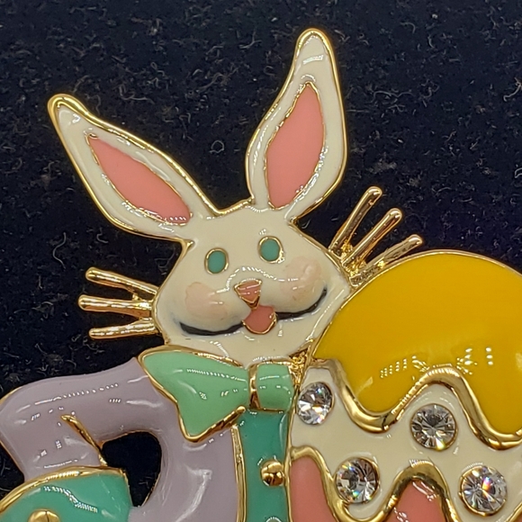 Bob Mackie Easter Bunny Brooch Vintage